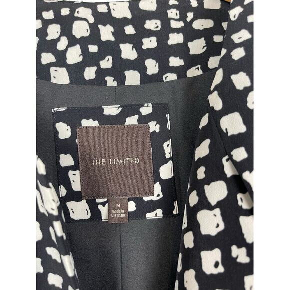 The Limited Black & White Blazer Women Size M Dotted Print Shoulder Pads Y2K - Picture 10 of 10